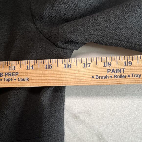 Ann Taylor 100% Wool Black Double Breasted Ruffled Collar Jacket Blazer Vtg. 8P - Picture 4 of 13